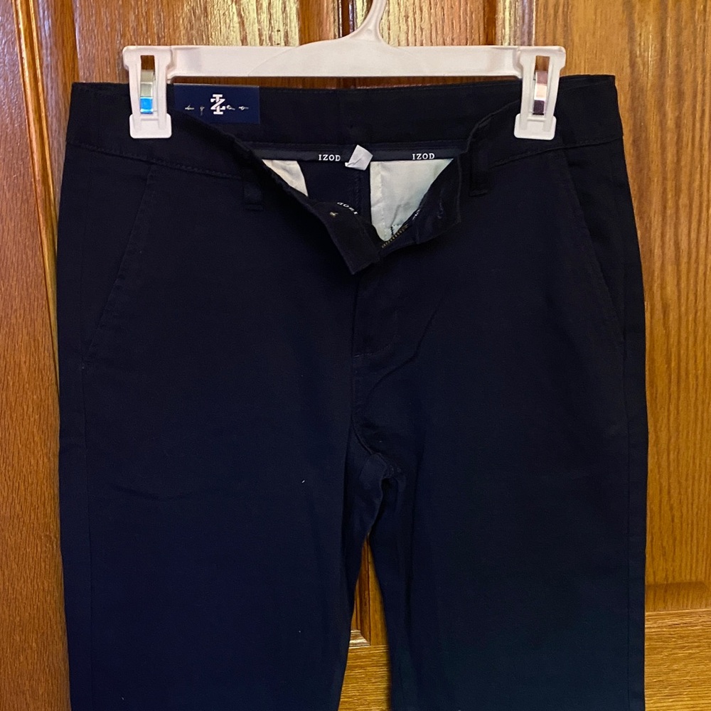 IZOD Flat Front Pant Tough Cotton Stretch